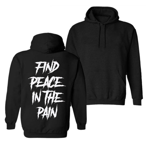 Men's Find Peace In The Rain Printed Gym Hoodie
